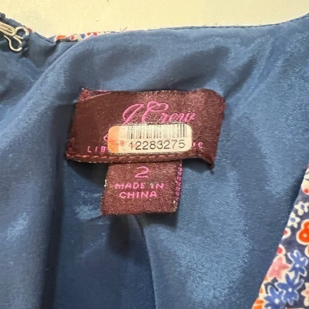 J.Crew Liberty Kayoko Floral Midi Dress Purple Cotton K7809 Size 2 - Picture 4 of 15